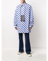 T-shirt à manche longue à rayures horizontales blanc et bleu Marni