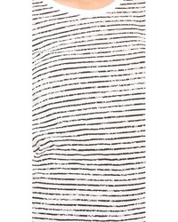 T-shirt à manche longue à rayures horizontales blanc et noir Thomas Laboratories