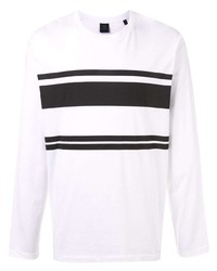 T-shirt à manche longue à rayures horizontales blanc et noir Kent & Curwen