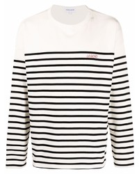 T-shirt à manche longue à rayures horizontales blanc et noir Maison Labiche