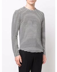 T-shirt à manche longue à rayures horizontales blanc et noir Orlebar Brown