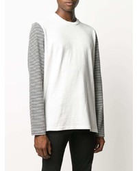 T-shirt à manche longue à rayures horizontales blanc et noir DSQUARED2