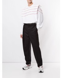 T-shirt à manche longue à rayures horizontales blanc et rouge Y/Project