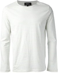 T-shirt à manche longue à rayures horizontales blanc A.P.C.