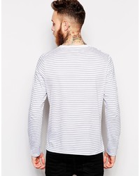 T-shirt à manche longue à rayures horizontales blanc Asos