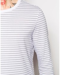 T-shirt à manche longue à rayures horizontales blanc Asos