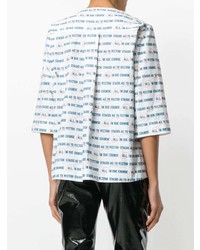 T-shirt à manche longue à rayures horizontales blanc Sacai