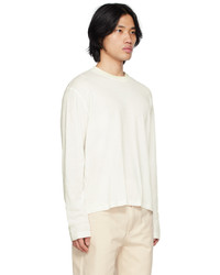T-shirt à manche longue à rayures horizontales blanc Sunnei