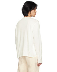 T-shirt à manche longue à rayures horizontales blanc Sunnei