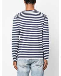 T-shirt à manche longue à rayures horizontales bleu marine Comme Des Garcons Play