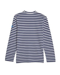 T-shirt à manche longue à rayures horizontales bleu marine Comme Des Garcons Play