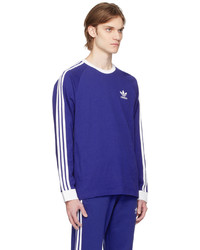 T-shirt à manche longue à rayures horizontales bleu adidas Originals