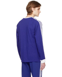 T-shirt à manche longue à rayures horizontales bleu adidas Originals