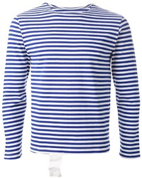 T-shirt à manche longue à rayures horizontales bleu