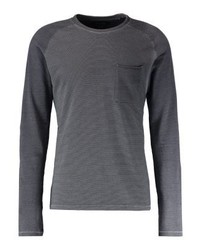 T-shirt à manche longue à rayures horizontales gris foncé Marc O'Polo