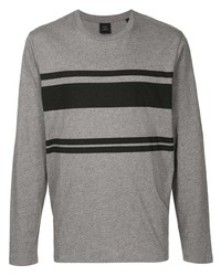 T-shirt à manche longue à rayures horizontales gris Kent & Curwen