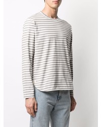 T-shirt à manche longue à rayures horizontales gris Junya Watanabe MAN