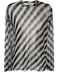 T-shirt à manche longue à rayures horizontales gris Sunnei