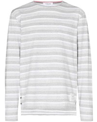T-shirt à manche longue à rayures horizontales gris Thom Browne
