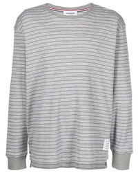 T-shirt à manche longue à rayures horizontales gris Thom Browne