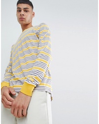 T-shirt à manche longue à rayures horizontales jaune Nike SB