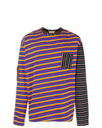 T-shirt à manche longue à rayures horizontales multicolore