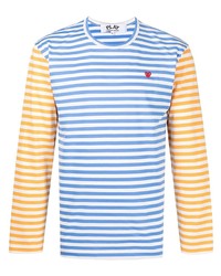 T-shirt à manche longue à rayures horizontales multicolore Comme Des Garcons Play