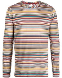T-shirt à manche longue à rayures horizontales multicolore Paul Smith