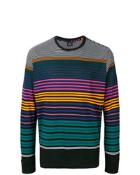 T-shirt à manche longue à rayures horizontales multicolore Ps By Paul Smith