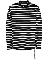 T-shirt à manche longue à rayures horizontales noir Mastermind Japan