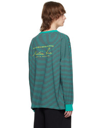 T-shirt à manche longue à rayures horizontales olive Martine Rose