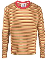 T-shirt à manche longue à rayures horizontales orange adidas