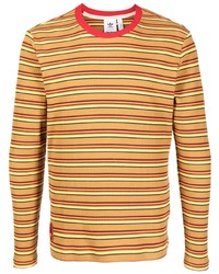 T-shirt à manche longue à rayures horizontales orange adidas