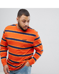 T-shirt à manche longue à rayures horizontales orange ASOS DESIGN