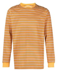 T-shirt à manche longue à rayures horizontales orange Pop Trading Company