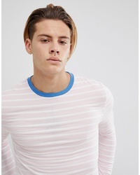 T-shirt à manche longue à rayures horizontales rose ASOS DESIGN