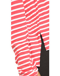 T-shirt à manche longue à rayures horizontales rouge et blanc Pam & Gela