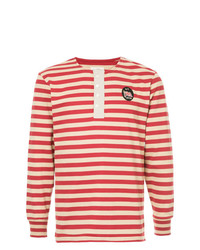 T-shirt à manche longue à rayures horizontales rouge Kent & Curwen