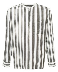 T-shirt à manche longue à rayures verticales blanc et noir Lemlem