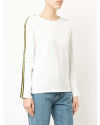 T-shirt à manche longue à rayures verticales blanc GUILD PRIME