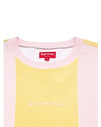 T-shirt à manche longue à rayures verticales rose Supreme