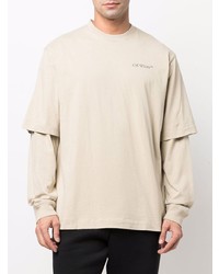 T-shirt à manche longue beige Off-White