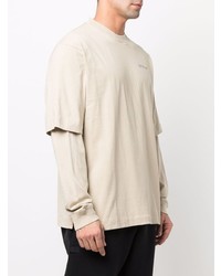 T-shirt à manche longue beige Off-White