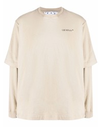 T-shirt à manche longue beige Off-White