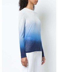 T-shirt à manche longue blanc et bleu Michael Kors Collection