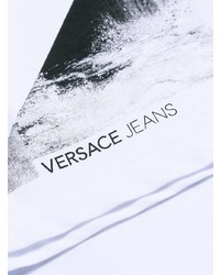 T-shirt à manche longue blanc et noir Versace Jeans