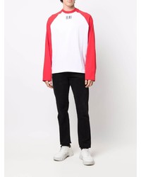 T-shirt à manche longue blanc et rouge VTMNTS