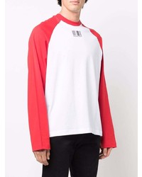 T-shirt à manche longue blanc et rouge VTMNTS
