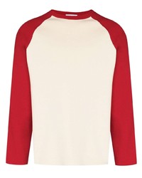 T-shirt à manche longue blanc et rouge Sunnei