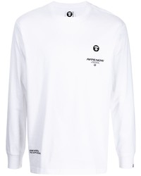 T-shirt à manche longue blanc AAPE BY A BATHING APE